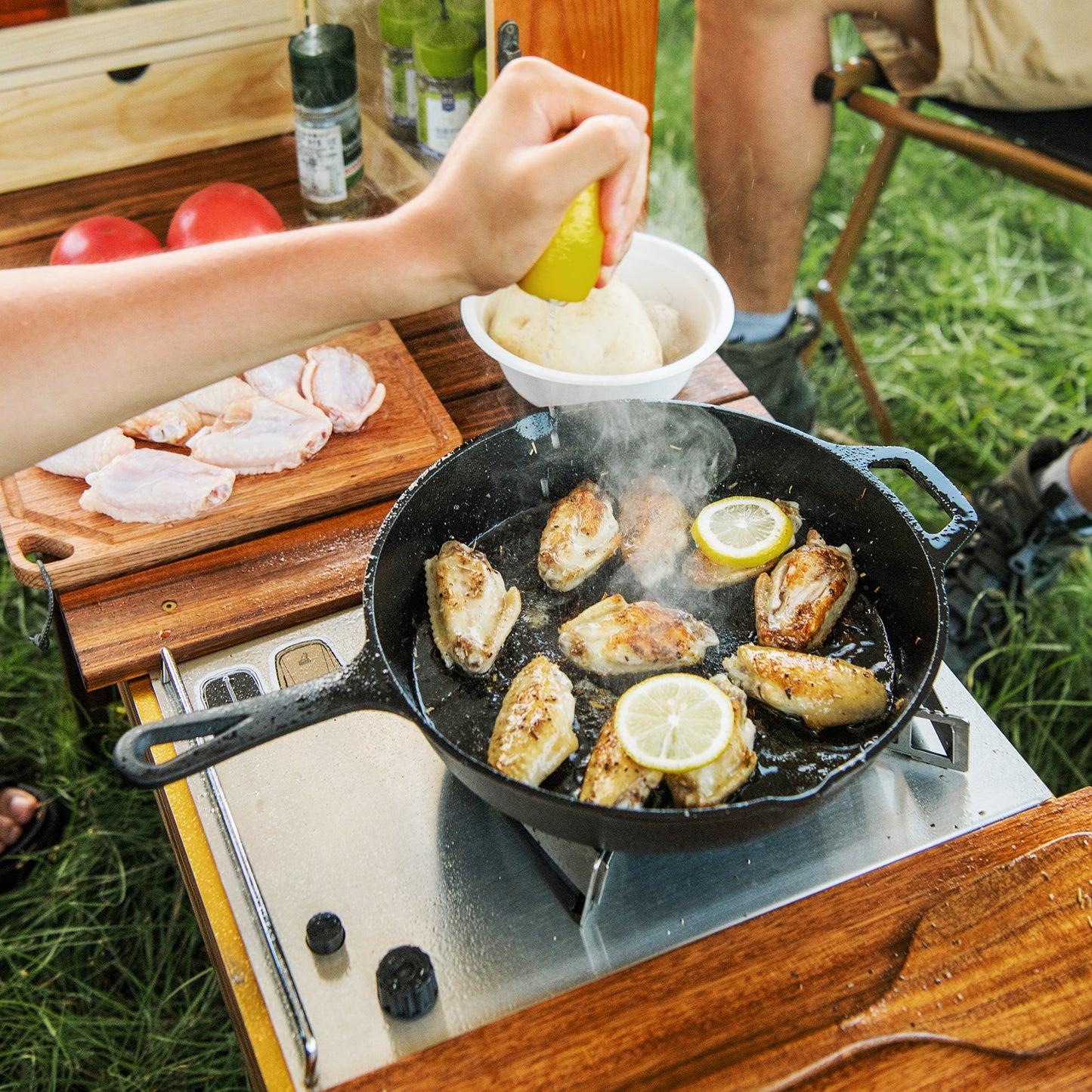 Cast iron flat bottom nonstick pan