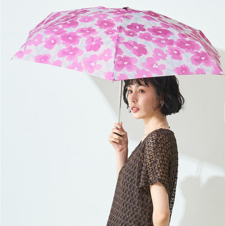 花花圖案防紫外光縮骨雨傘
