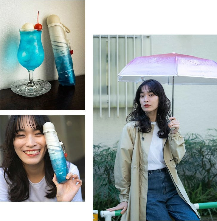 TABI SURU KISSA Cream Soda Collaboration Series Shrinkable Umbrella