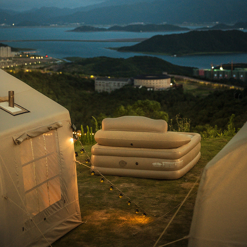 Couple's widened inflatable 46cm mattress - including air pump