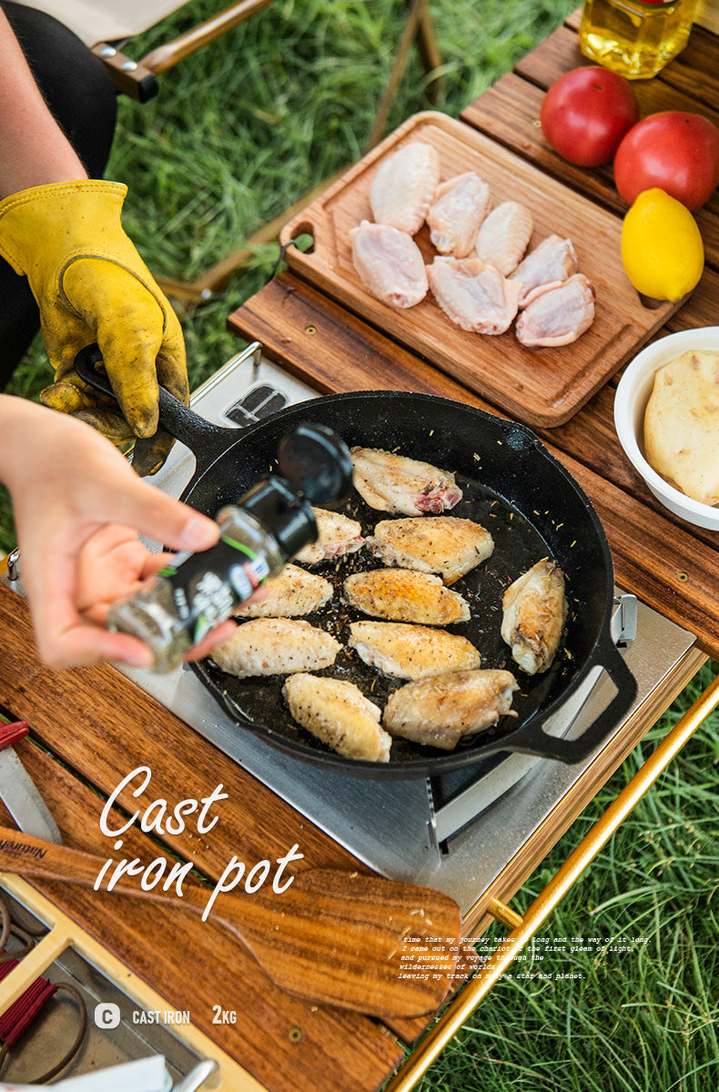 Cast iron flat bottom nonstick pan