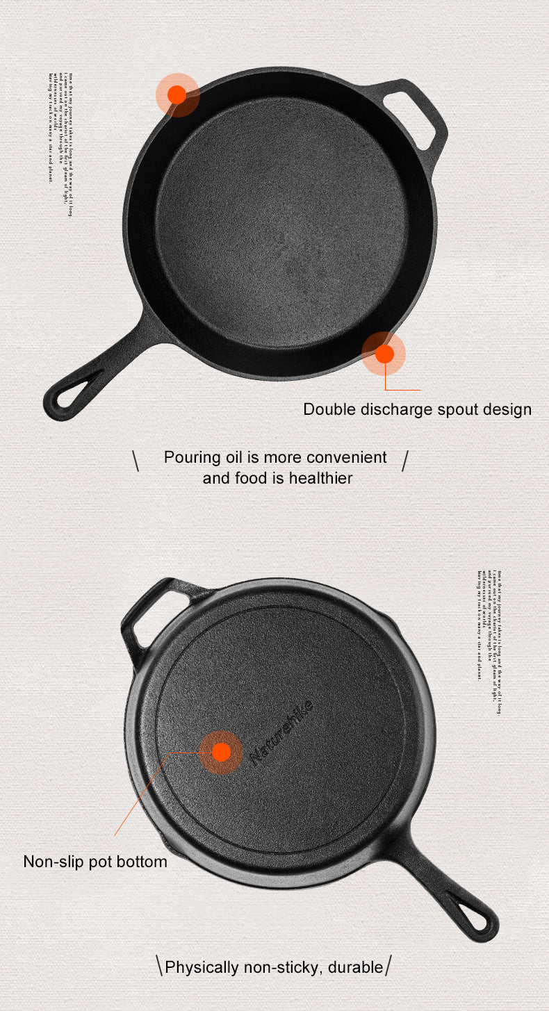 Cast iron flat bottom nonstick pan