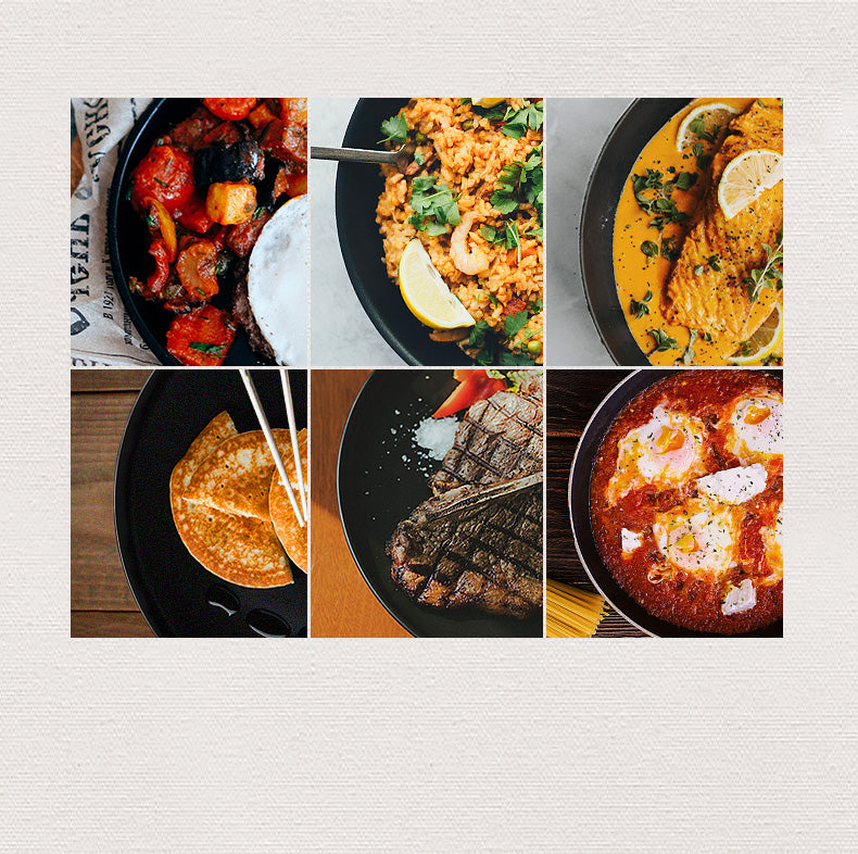 Cast iron flat bottom nonstick pan
