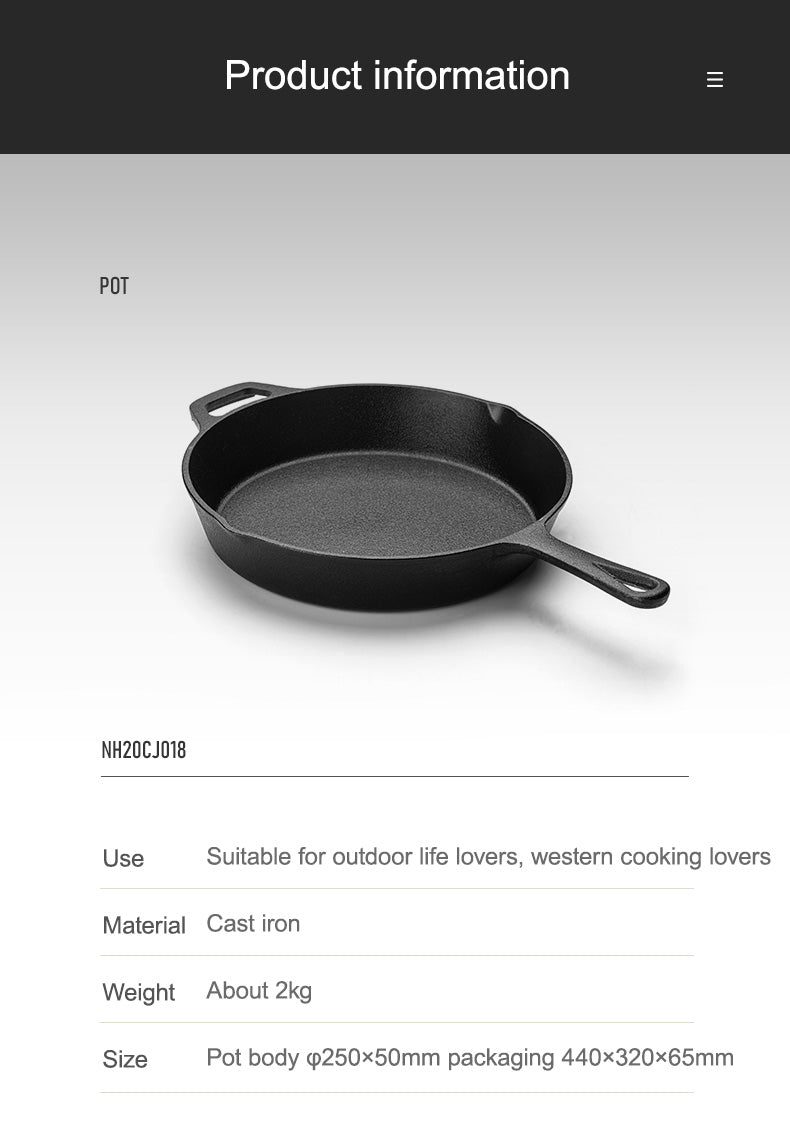 Cast iron flat bottom nonstick pan