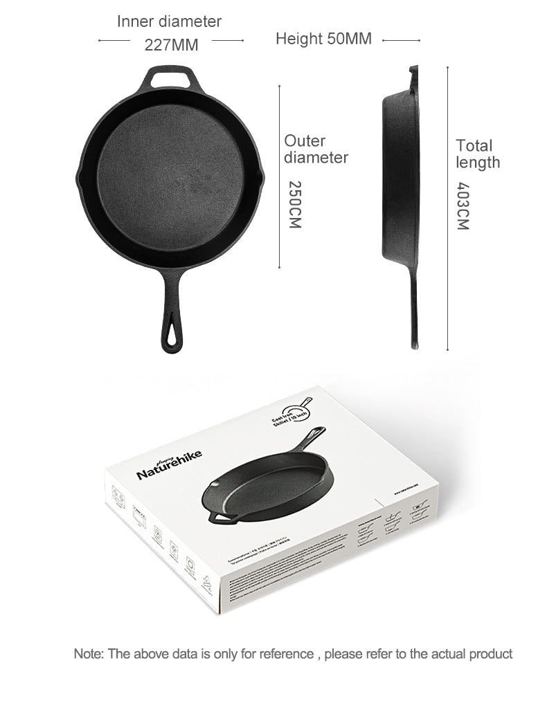 Cast iron flat bottom nonstick pan