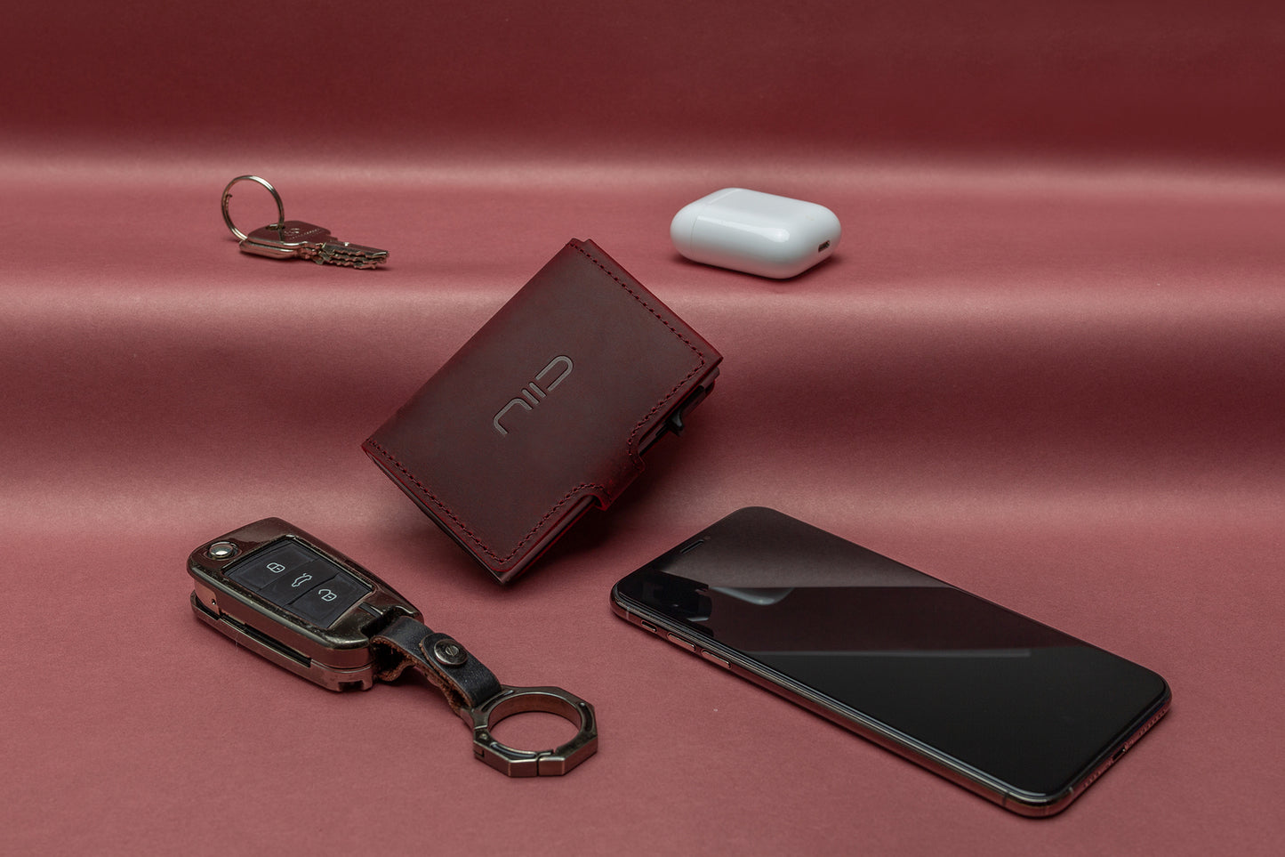 Slide Mini Wallet‧Crazy Horse Leather RFID Small Wallet Type Card Box