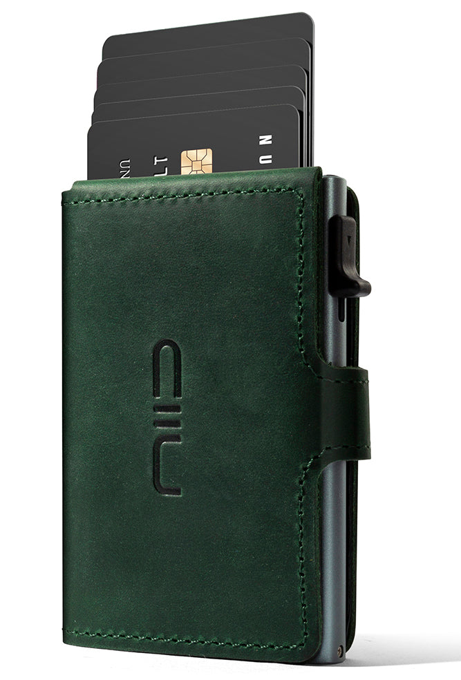 Slide Mini Wallet‧Crazy Horse Leather RFID Small Wallet Type Card Box