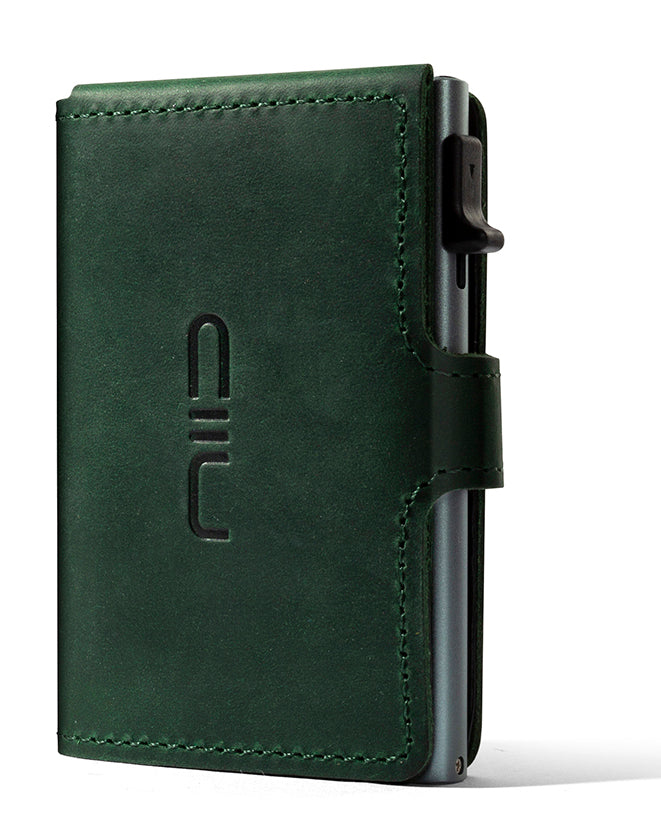 Slide Mini Wallet‧Crazy Horse Leather RFID Small Wallet Type Card Box