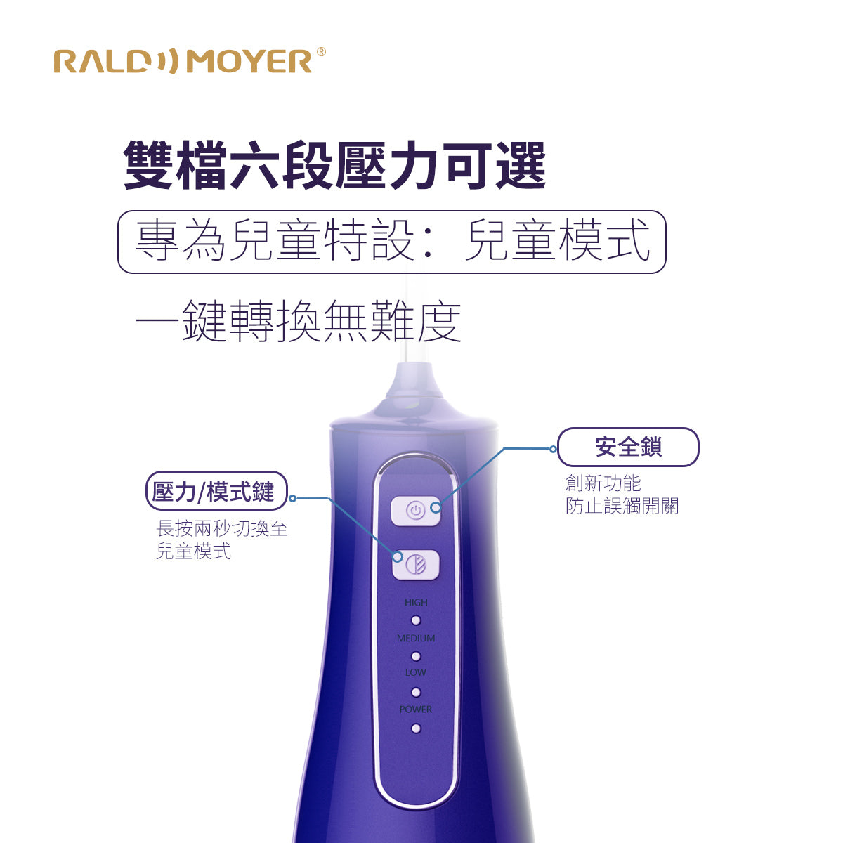 六段變壓無線型水牙線機│成人‧兒童‧箍牙人士適用
