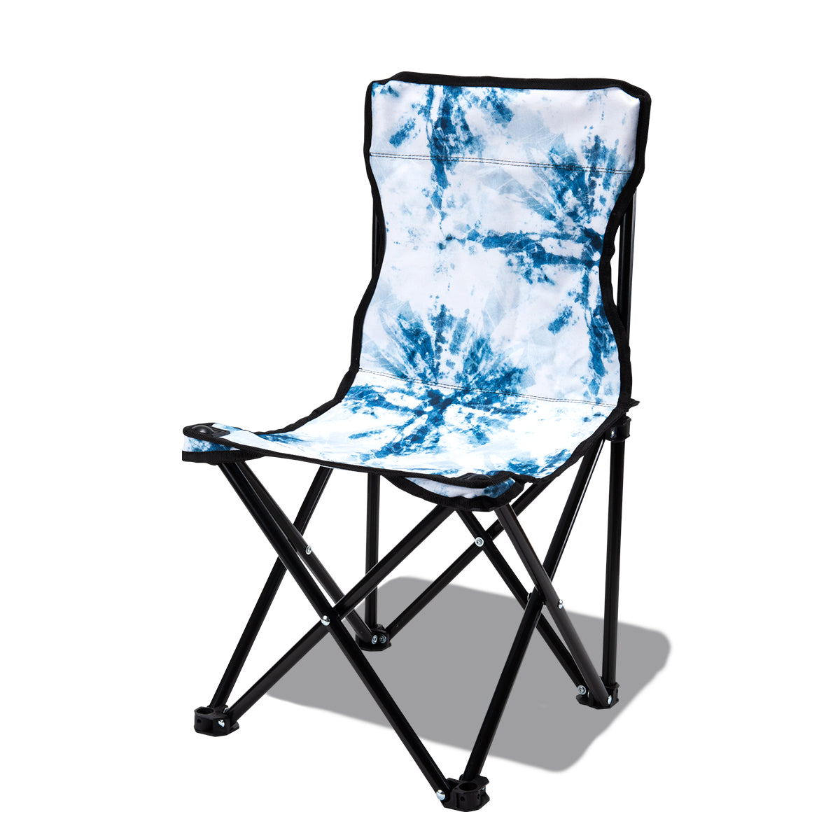 Ice flower painted small folding chair│Must have for queuing‧Going out‧Waterproof‧Camping‧Fishing
