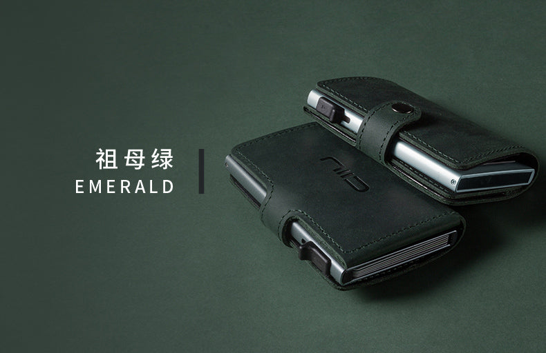 Slide Mini Wallet‧Crazy Horse Leather RFID Small Wallet Type Card Box