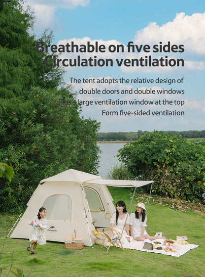 Anko series UV-proof automatic tent for three people (with vestibule pole) (NH21ZP010) - Khaki
