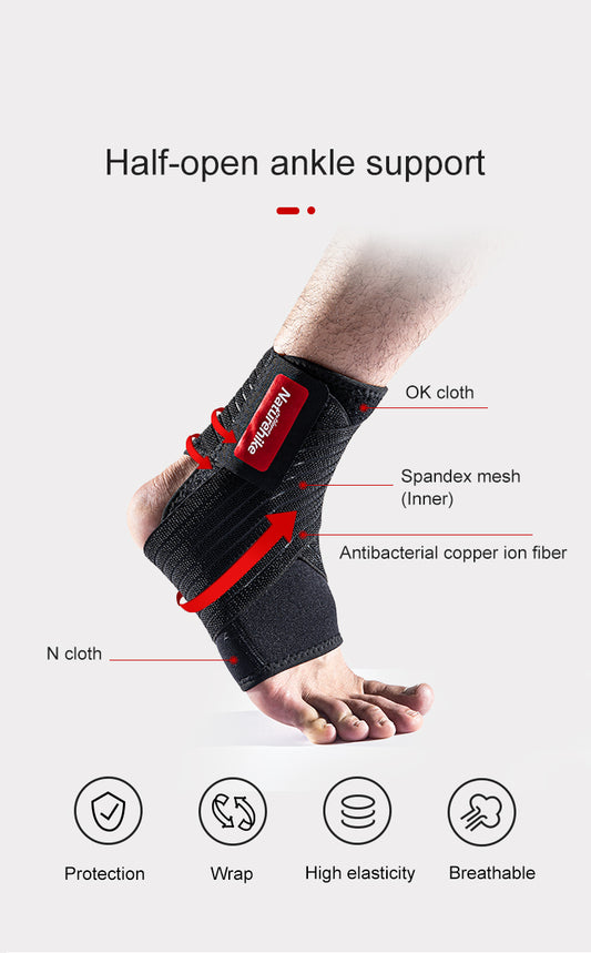 Semi-open bifurcated ankle brace (left and right foot set)