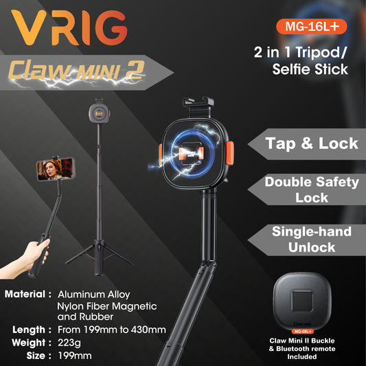 MagSafe magnetic lock mobile phone selfie stick/tripod two-in-one│with special mobile phone holder sticker