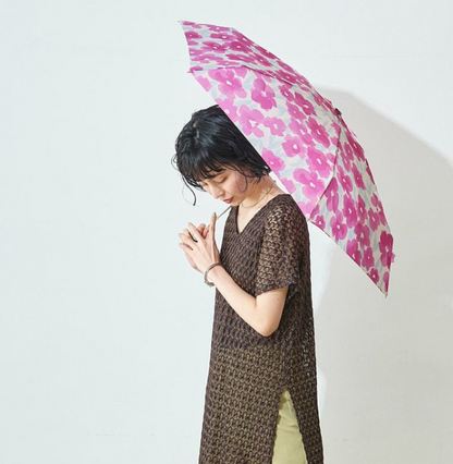 花花圖案防紫外光縮骨雨傘
