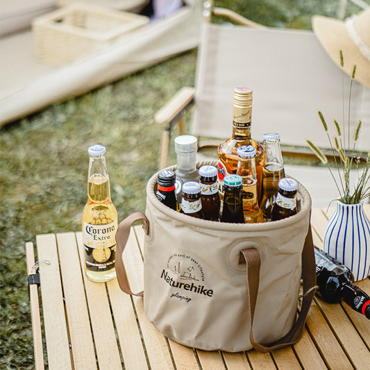 10L Foldable Round Bucket (Light Brown)