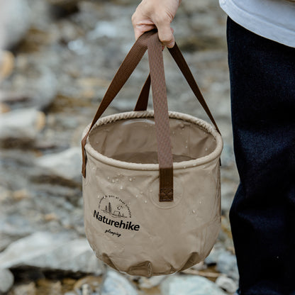 10L Foldable Round Bucket (Light Brown)