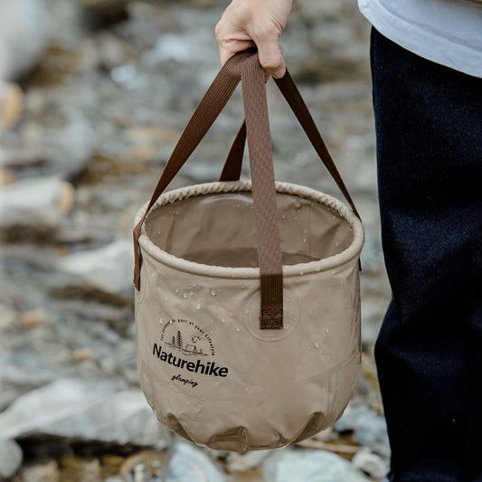 10L Foldable Round Bucket (Light Brown)