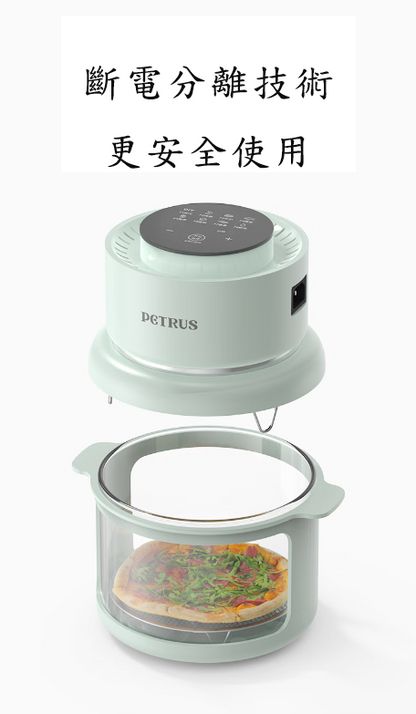 Fully transparent visible air fryer 3L│Foldable‧Thermal insulation‧Predetermined time