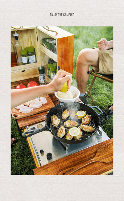 Cast iron flat bottom nonstick pan