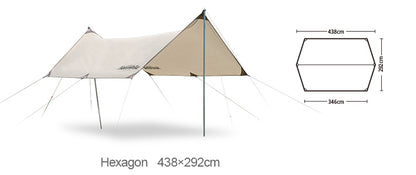 Hexagonal canopy (with two poles)