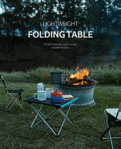Extremely lightweight rollable aluminum camping table (small)