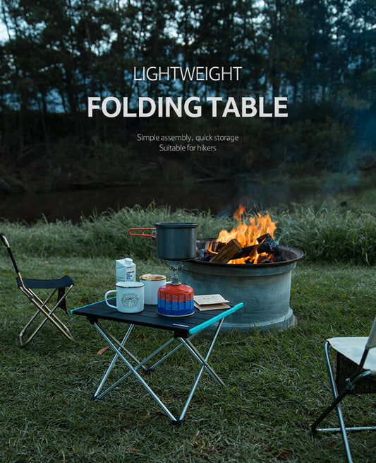 Extremely lightweight rollable aluminum camping table (small)