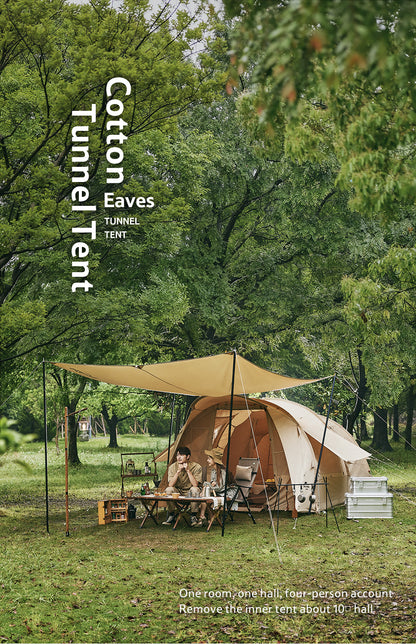 Cotton tunnel three to four person tent