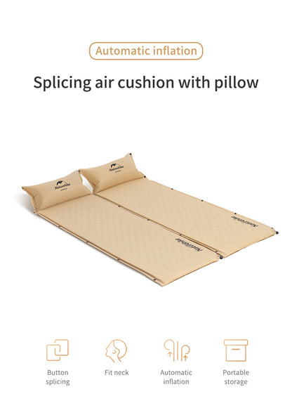 Q002 Camping automatic inflatable mattress with pillow