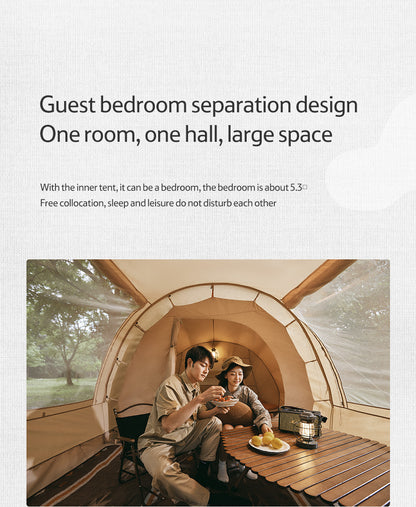 Cotton tunnel three to four person tent
