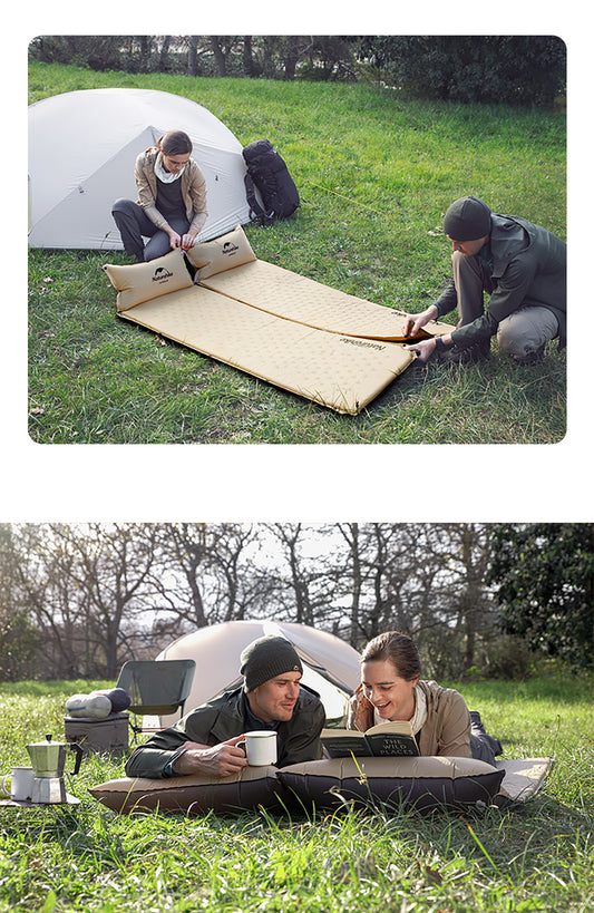 Q002 Camping automatic inflatable mattress with pillow