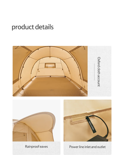 Cotton tunnel three to four person tent