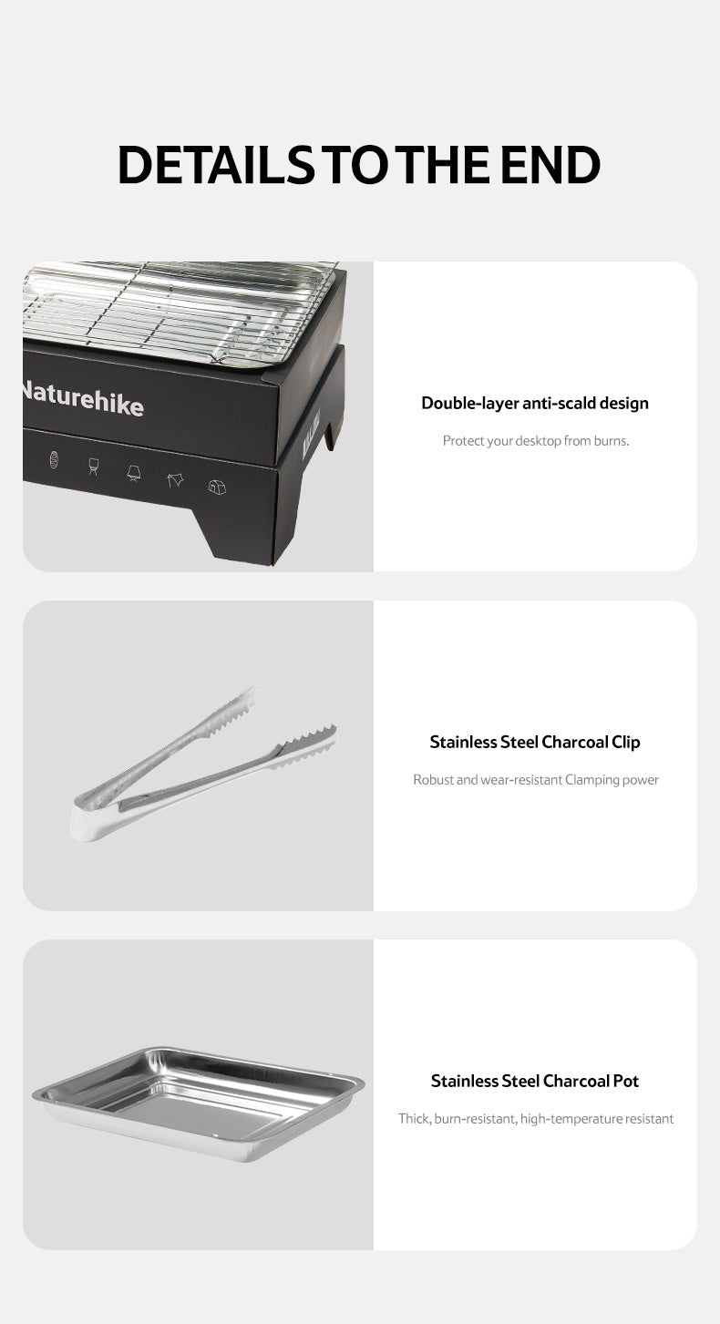 Disposable Grill (With Charcoal) - Black/White