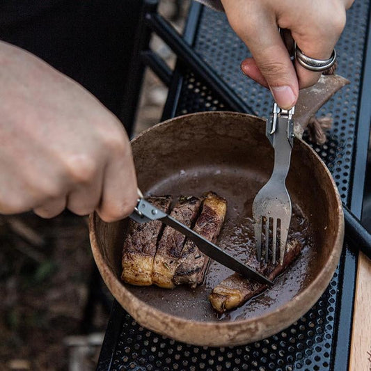 C001 鈦合金折疊餐具(叉) Titanium Alloy Outdoor Travel Folding Tableware - Fork