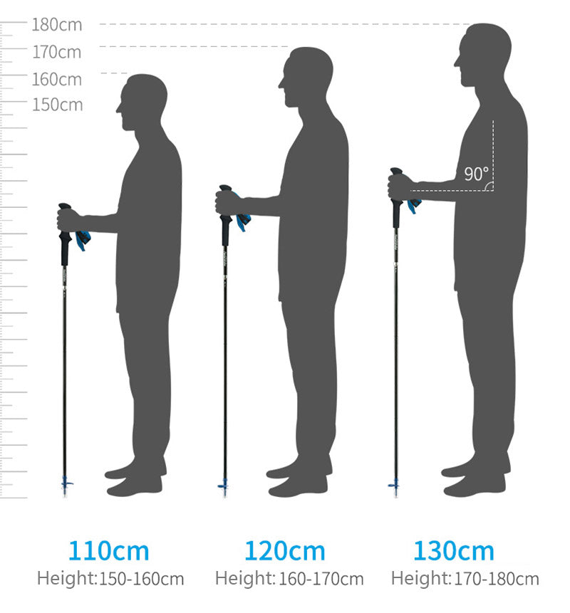 ST08 Lightweight Carbon Folding 4-Node Z Trekking Pole (130cm) - Blue 4-Node All Carbon Folding Trekking Pole (Blue) / 130cm