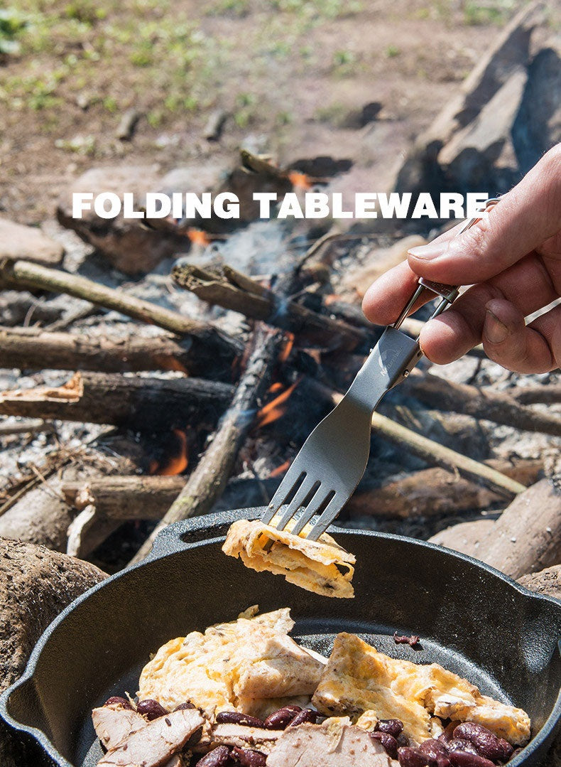 C001 鈦合金折疊餐具(叉) Titanium Alloy Outdoor Travel Folding Tableware - Fork