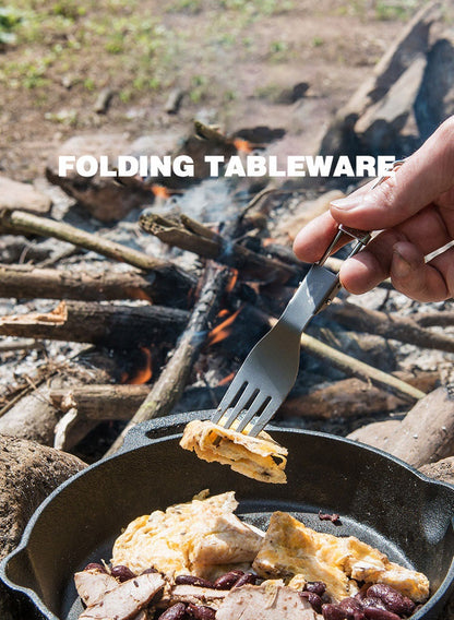 C001 Titanium Alloy Outdoor Travel Folding Tableware - Fork