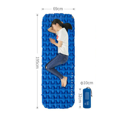 單人輕盈TPU露營藍色充氣床墊