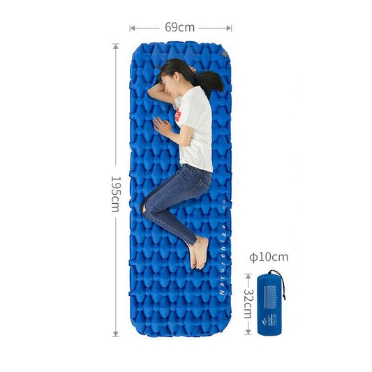 Single lightweight TPU camping blue air mattress
