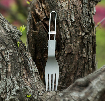 C001 Titanium Alloy Outdoor Travel Folding Tableware - Fork