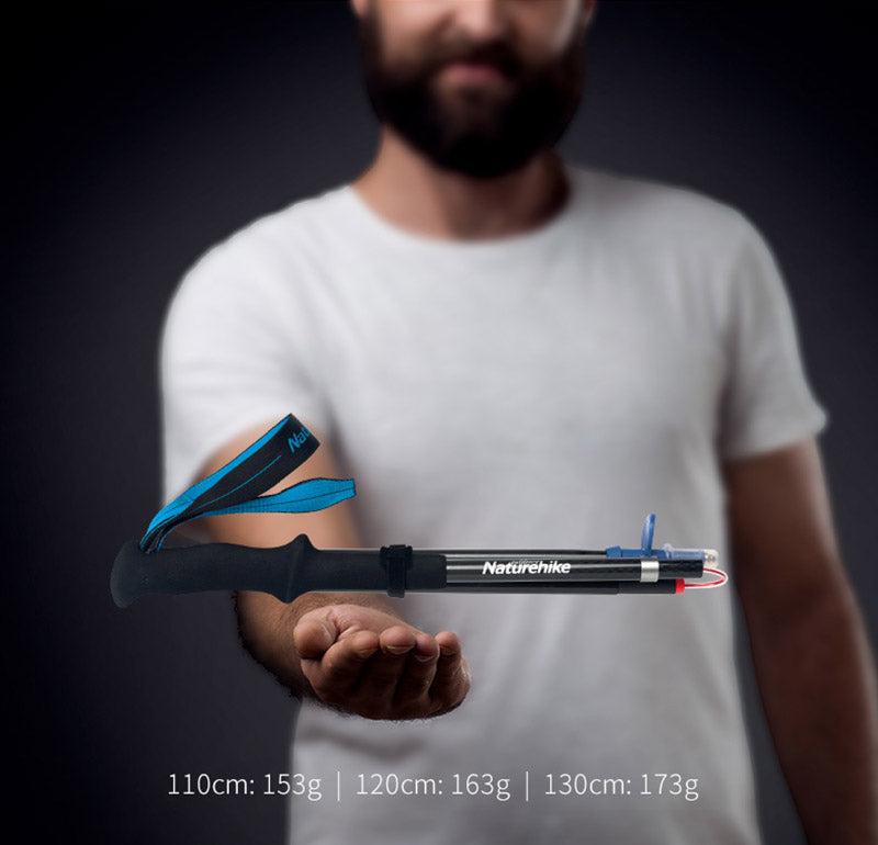 ST08 Lightweight Carbon Folding 4-Node Z Trekking Pole (130cm) - Blue 4-Node All Carbon Folding Trekking Pole (Blue) / 130cm