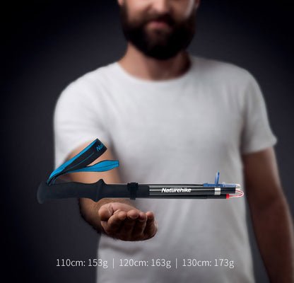 ST08 Lightweight Carbon Fiber 4-Node Z Trekking Pole (120cm) - Blue 4-Node All Carbon Folding Trekking Pole (Blue) / 120cm