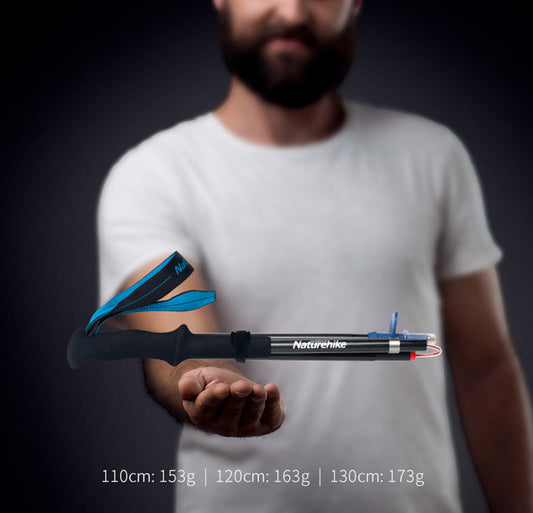 ST08 Lightweight Carbon Fiber 4-Node Z Trekking Pole (120cm) - Blue 4-Node All Carbon Folding Trekking Pole (Blue) / 120cm