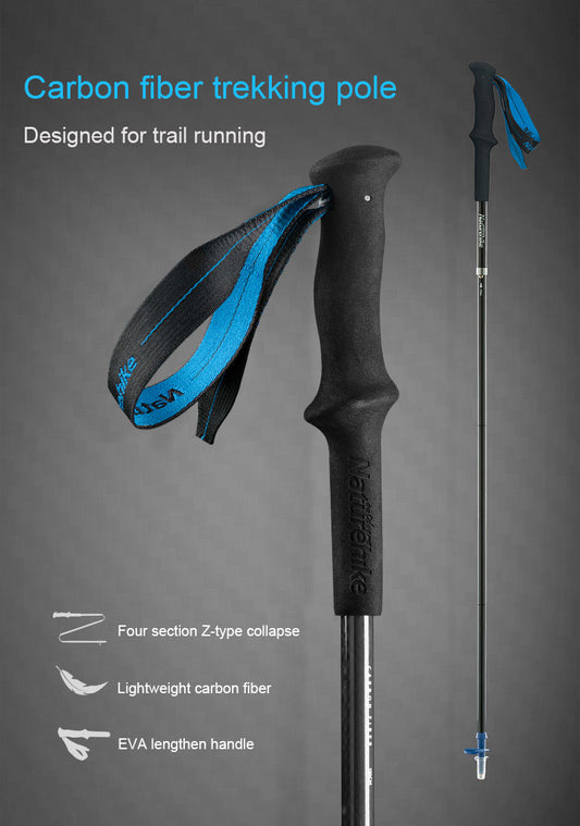 ST08 Lightweight Carbon Folding 4-Node Z Trekking Pole (130cm) - Blue 4-Node All Carbon Folding Trekking Pole (Blue) / 130cm