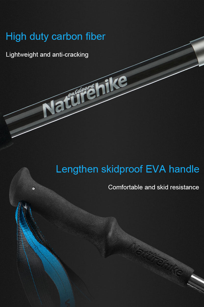 ST08 Lightweight Carbon Folding 4-Node Z Trekking Pole (130cm) - Blue 4-Node All Carbon Folding Trekking Pole (Blue) / 130cm