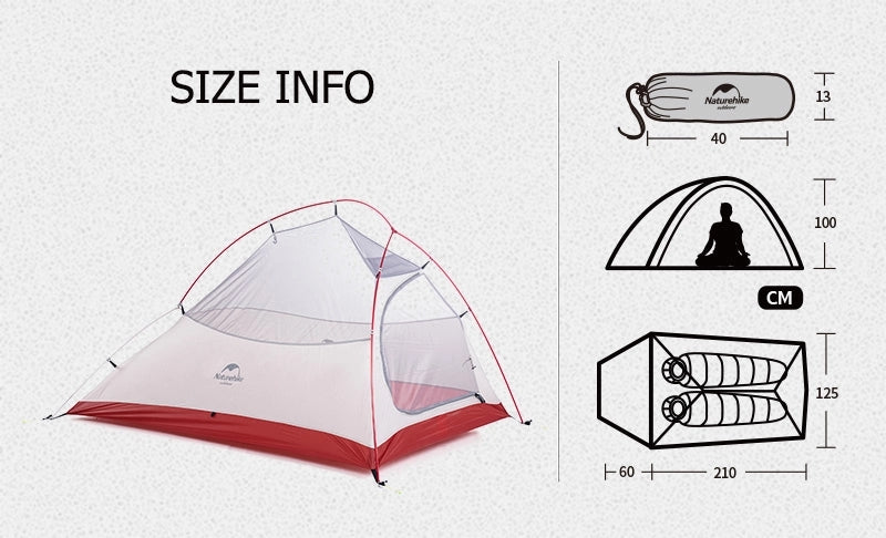 CloudUp2 210T 1-2 people Oxford Fabric Aluminum Pole Lightweight Tent with Mat