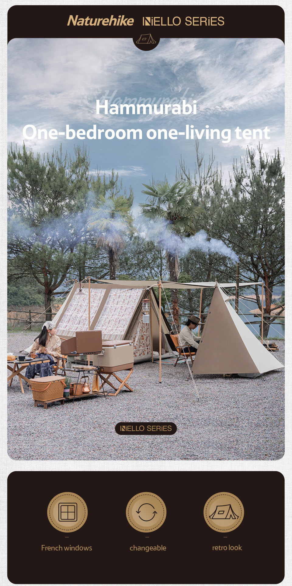 Hammurabi retro series three-person tent