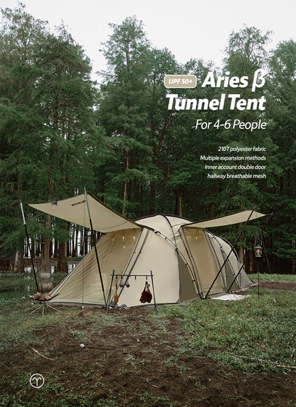 UPF50+ Aries β tunnel tent for four to six people