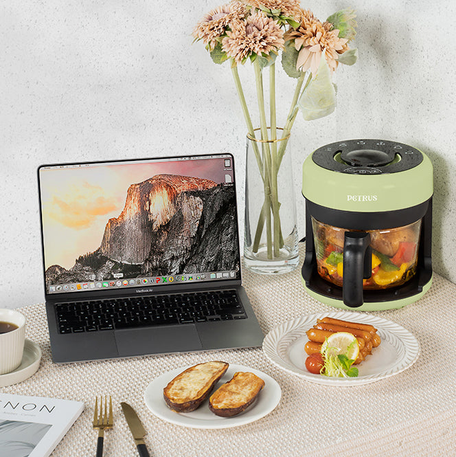 2L lightweight air fryer│Oil-free‧High temperature‧Gourmet food‧Touch control‧Non-stick‧Easy to clean‧Reservation time