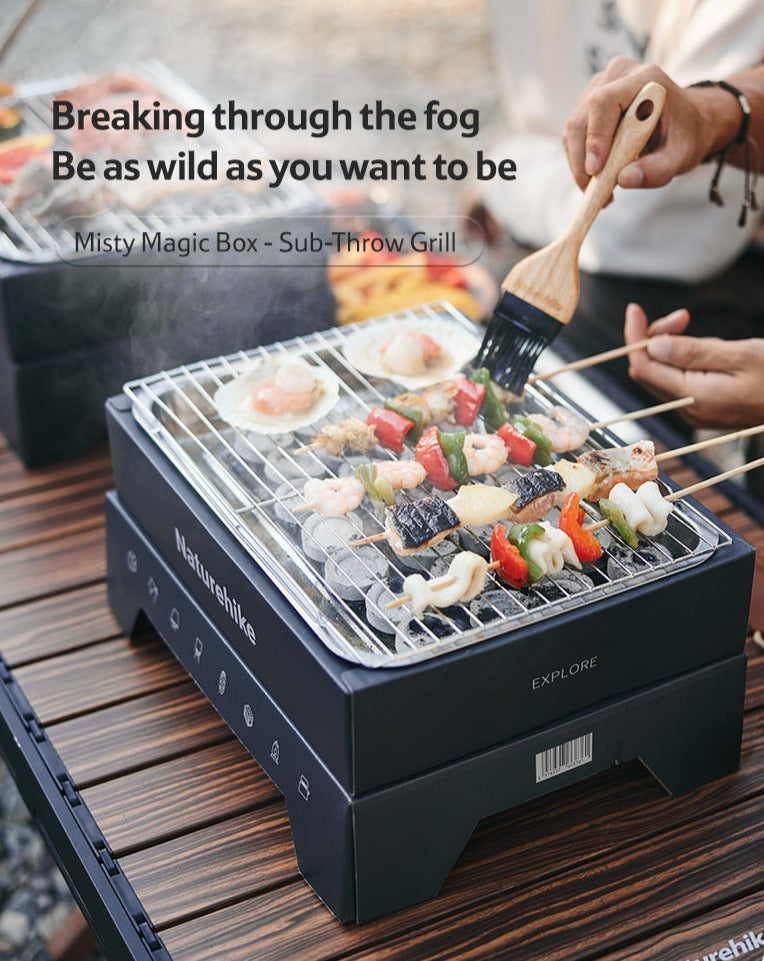 Disposable Grill (With Charcoal) - Black/White